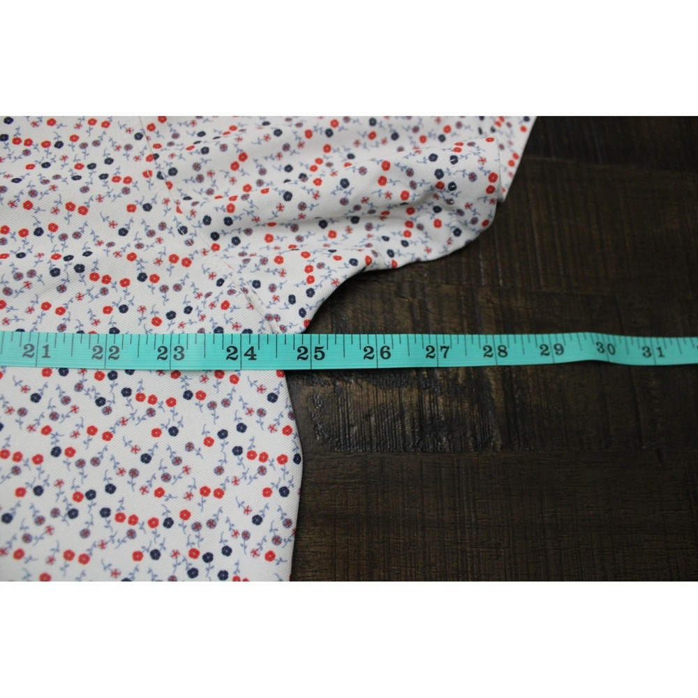 G/FORE Polo Shirt Mens 2XL White Floral Golf Performance Stretch Short Sleeve - Picture 5 of 9